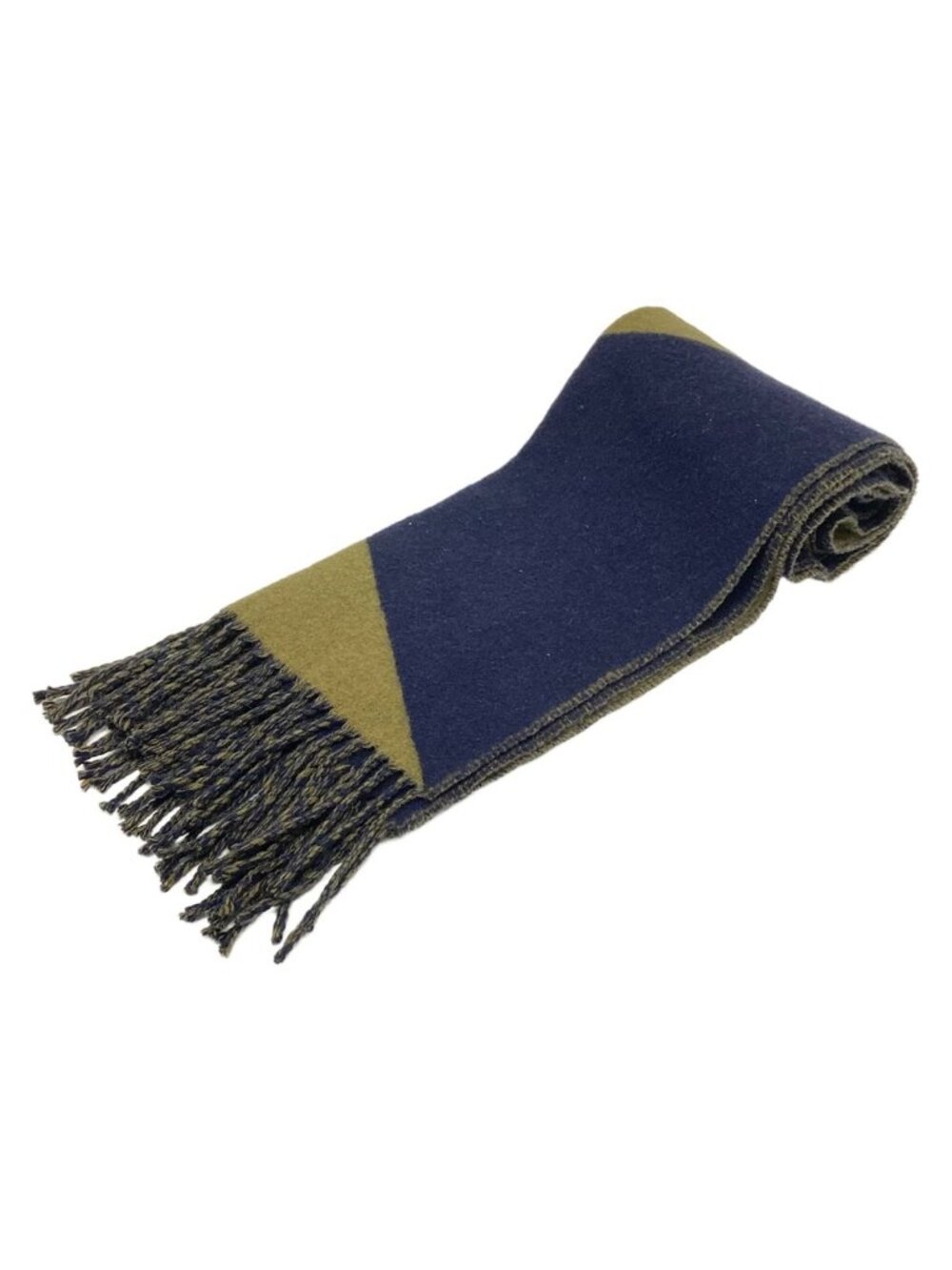 Hermes Scarf Casaque Zigzag Navy Khaki Cashmere